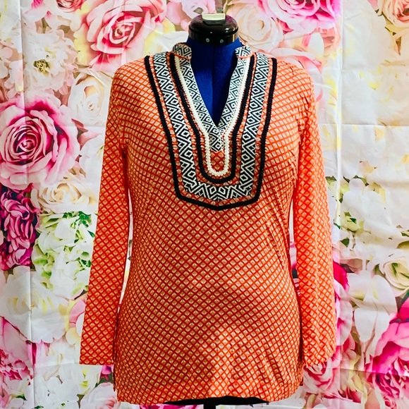 Cynthia Rowley Tops - Orange Geometric Women's Top